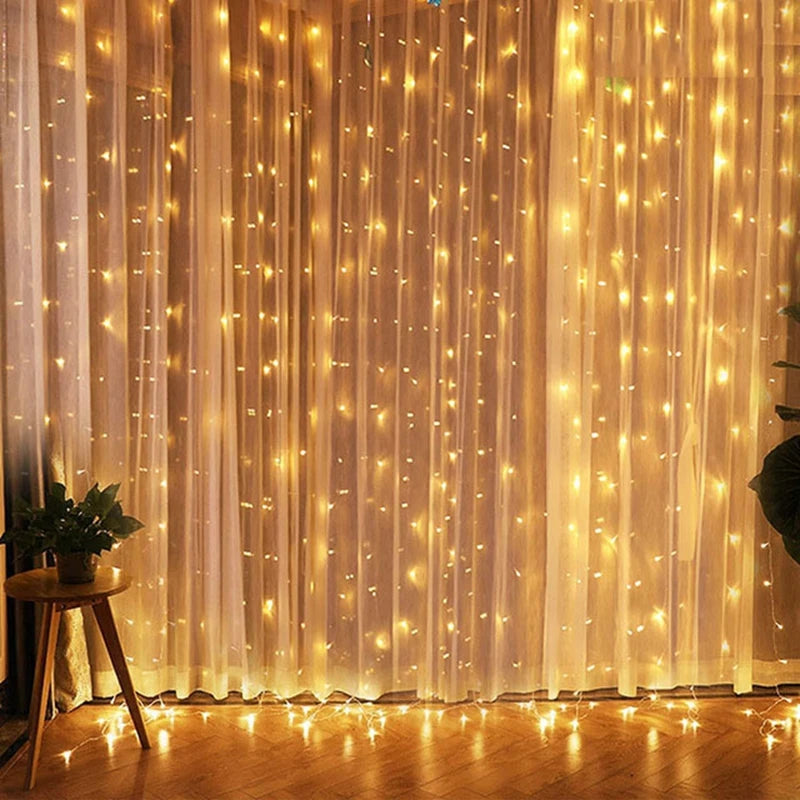 Aesthetic Christmas Curtain LED